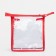 Lightning cosmetic bag, red/transparent color