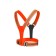 Signal vest, reflective with adjustable size, orange, LED signal, 4 modes
