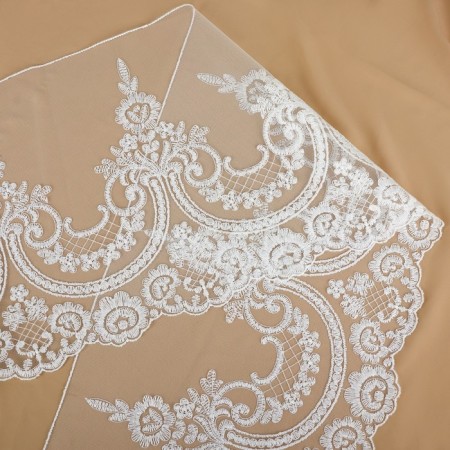 Lace on a grid, 280 mm × 11 ± 1 m, ivory color-1