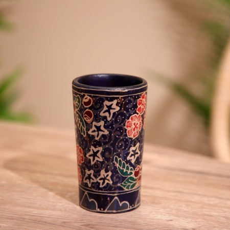 Jar wooden, batik 7x7x12 cm-3