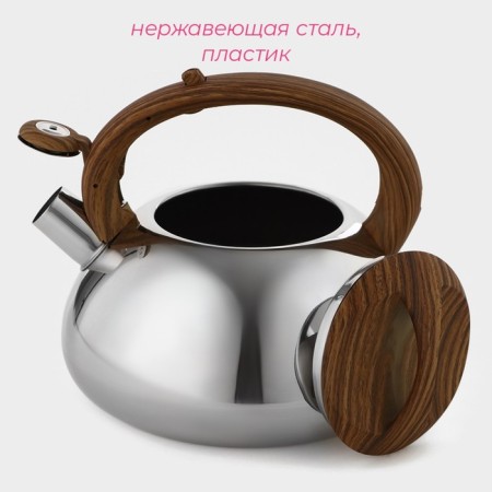 A kettle of stainless steel kettle of a “quantum”, 2.8 l, fixed Soft-Touch pen, chrome color-1