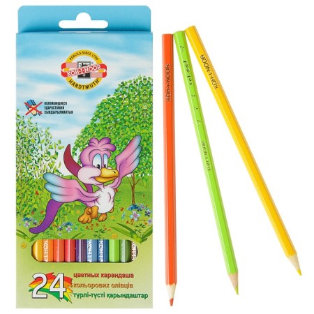 Pencils 24 colors KOH-I-NOOR 3554, "birds"