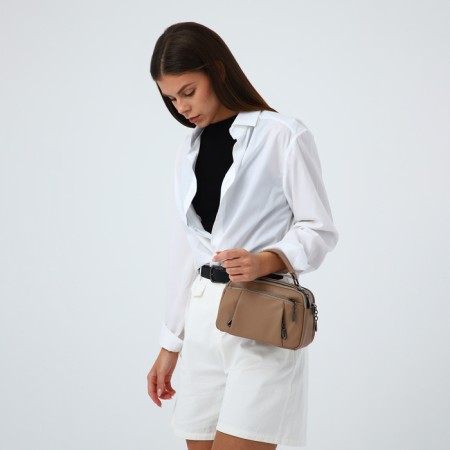 Cross-Bodi Bag on a zipper, beige color-8