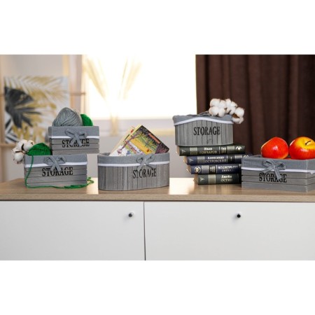 Basket for storage of the storage shares, 24 × 15 × 10 cm, medium, gray color-4