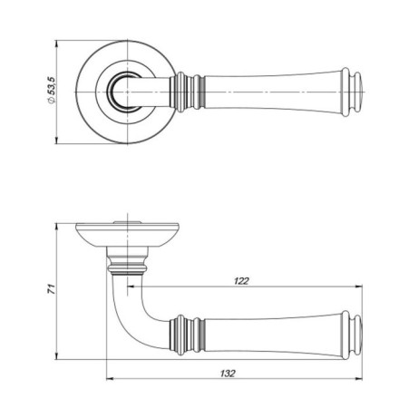 Separate handle Serenity ZR OS-9, Antique silver color-1