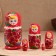 Nesting doll "Anastasia", burgundy dress, 5 doll, 16 cm