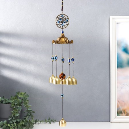 Wind Music Metal "Tree of Life" from the evil eye 6 bells 45x8x8 cm
