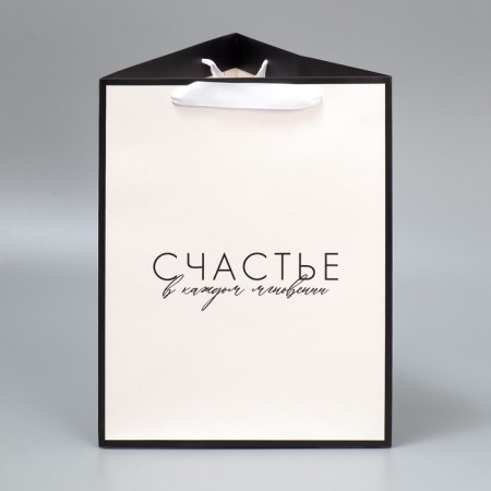 Gift package for flowers is triangular, packaging "Happiness" 23.5 x 30 x 20.5 cm-2