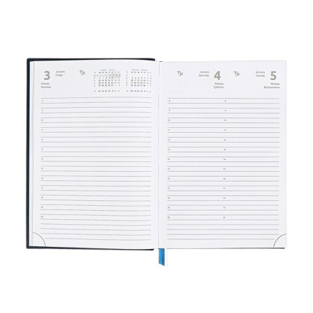 Dated diary 2024, A5, 176 sheets, Attomex.lancaster, Balakron cover, Lasse, Block 70 g/m2, blue-11