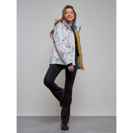 Ski jacket female, size 42, turquoise color-11