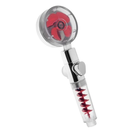 Shower watering can Zein Z4088, microdants, button "stop", fan, spiral, red/chrome-1