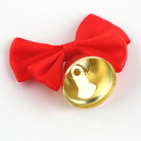 A bell on a pin with a bow for graduation, red, d = 2.6 cm-2
