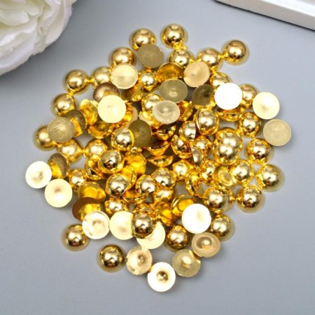 Decor for creativity Plastic "Half -Meshiline Golden" set of 100 pcs 1x1x0.3 cm-1