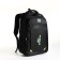 Youth backpack with a zipper, 4 pockets, black/green color