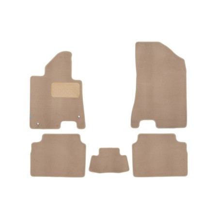 Rugs in the Premium salon for Kia K5 2020-, sedan, 5 pcs. (textiles, beige color)