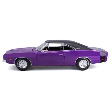 MASTO DIE-CAST 1969 Dodge Charger R/T, opening doors, 1:18, purple color-7
