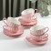 Service Porcelain Tea Dauline "Vivien", 12 objects: 6 cups 200 ml, 6 saucer d = 15 cm, pink color