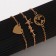 Set 3 bracelet "Style" star, earth, heart, white color in gold, 19 cm