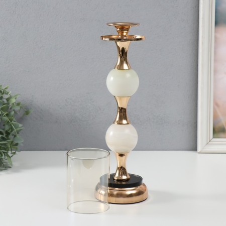 Summary Metal for 1 candle "Marble Ball" gold 39x10x10 cm-2