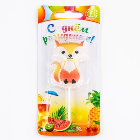 Candle in the cake on the skewer "Fox", 9.5x3.5 cm-3