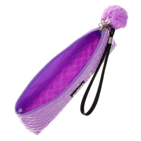Penal is soft, 1 compartment, 80 x 210 x 35 mm, voluminous, Devente, Classic, fantle leather, with a pen, lilac-3