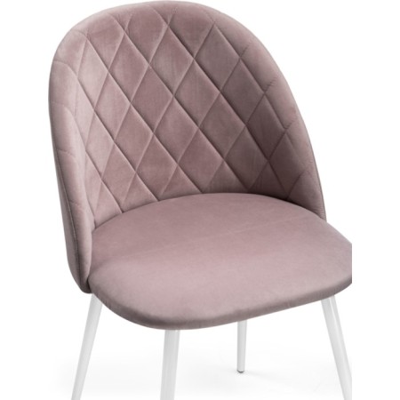 Stew on a metal frame Zest metal/velor, white/pink 50x54x81 cm-4