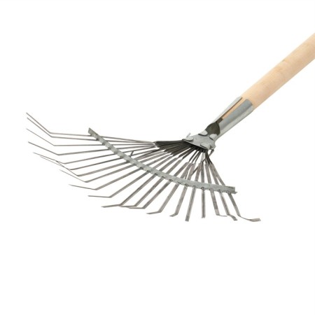 Robble fan, plate, 20 teeth, galvanized, wooden stalk-2