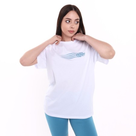 Female set (T -shirt/shorts), the color is lapis lazuli/white, size 50-1