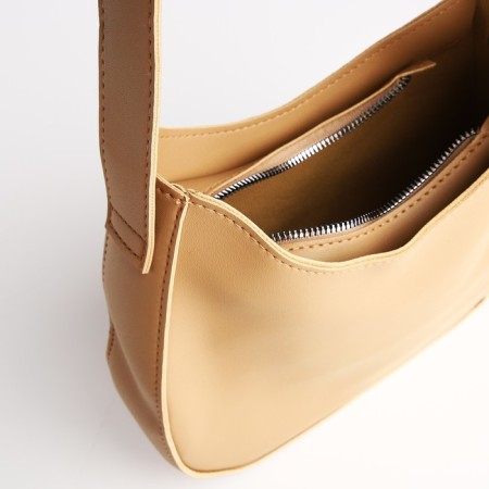 Women's bag on one shoulder, on lightning, beige color-6