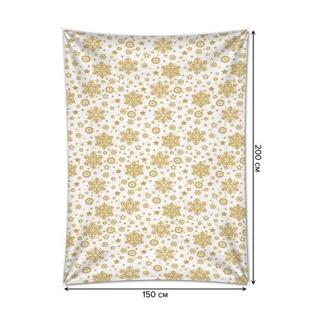 Decorative panel with photo printing "Golden Snowflakes", vertical, size 150x200 cm-1