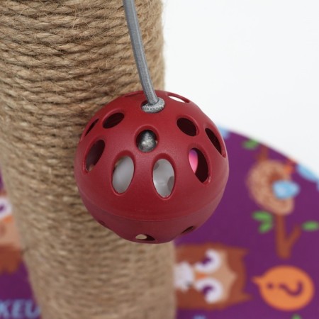 Claw-Stolbik "Piggon" with a ball, 29 x 29 x 32 cm, jute, PVC fabric, purple-4