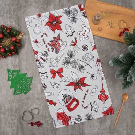 Towel "Dolyana" New Year's mood 40x70 cm, 100% cotton, 164 g/m2