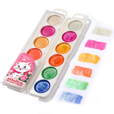 Watercolor pearl "Kita Marie", 6 colors, without brush-5