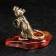 Souvenir "Mouse with a piece of cheese", brass, amber