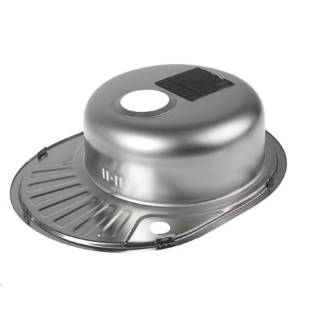 Kitchen sink "Vladiks", cut, with a siphon, 57x45 cm, right, stainless steel 0.6 mm-2