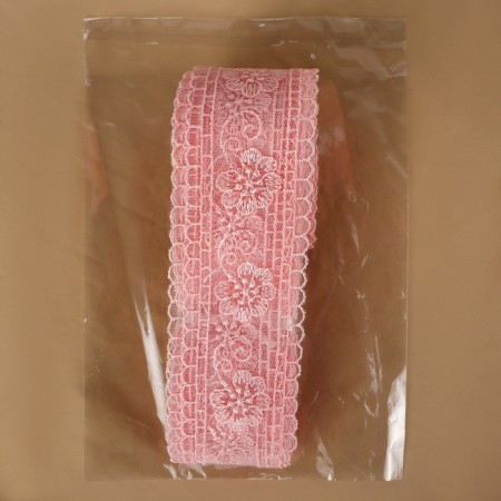 Lace on a grid, 50 mm × 11 ± 1 m, pale pink color-2