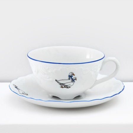 Tea service for 6 Person "Rococo. Geese ", 15 items-7