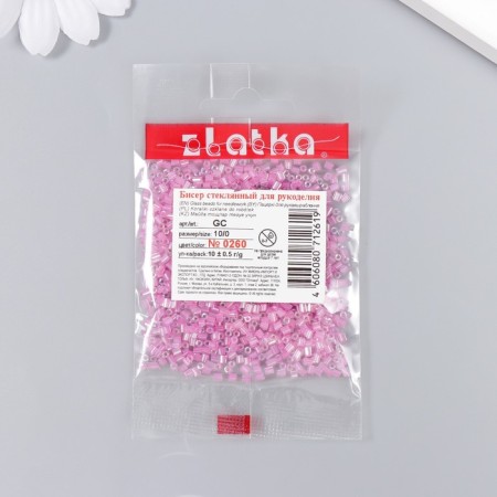 Бисер "Zlatka" рубка 10/0, 10 г, №0260 т.розовый-2