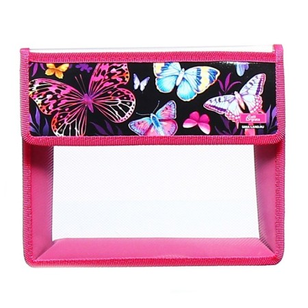 A5 notebook folder (230 x 190 x 50 mm), with Velcro valve, plastic/textiles, calligrata, "butterflies"-1
