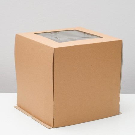 Confectionery packaging with a window, craft, 30 x 30 x 30 cm, set 5 pcs.