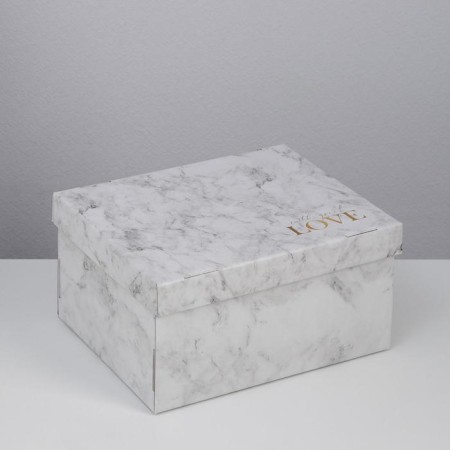 Gift folding box, packaging, “marble”, 31.2 x 25.6 x 16.1 cm-1