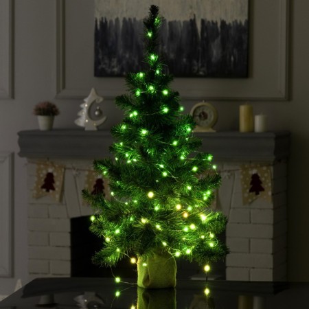 Smart garland “thread” 10 m Rosa, IP20, silver thread, 100 LED, control from the application, glow RGB, USB-4