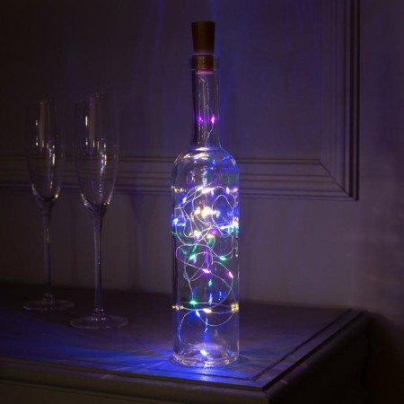 Garland "thread" 2 m dew with a traffic jam, IP20, silver thread, 20 LED, glow of multi, lr44x3