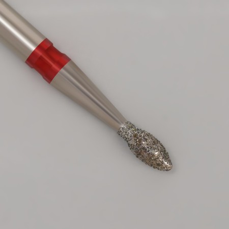 Diamond milling cutter for the kidney manicure, fine granularity, 1.6 × 3 mm, in a plastic case-2