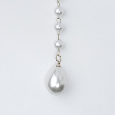 Pearl pearl "drop" color silver, 40cm-3