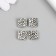 Bead for creativity Metal "Square with Flower" 1.1x1.1 cm