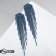 Hanging earrings with rhinestones "Waterfall" City, Blue color in gray metal, 13 cm