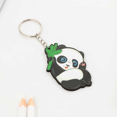 Key keychain wooden "Panda" 5 x 6 cm-2