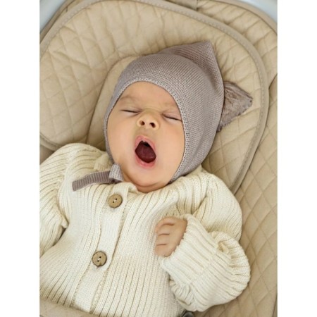 Hat with a brush Children's Amarobaby Pure Love Sweet, size 44-46 cm, brown color-6