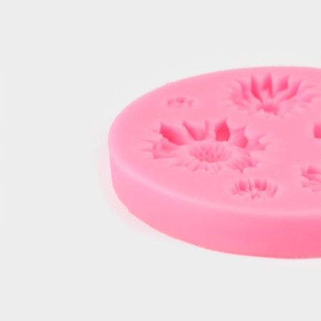 Mold Dolyana "Flowers", silicone, d = 7.5 cm, color mix-3